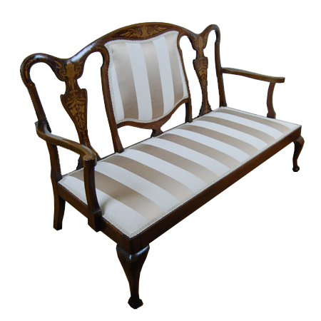 Edwardian marquetry settee - The Sitting Place