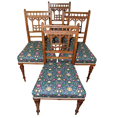 Aesthetic period salon chairs with very fine carving - The Sitting Place