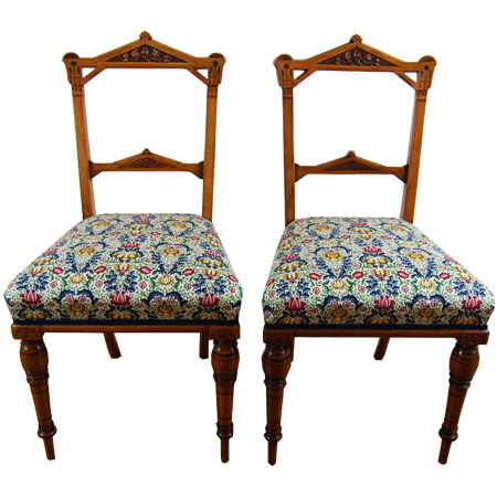 Aesthetic period inlaid side chairs - The Sitting Place