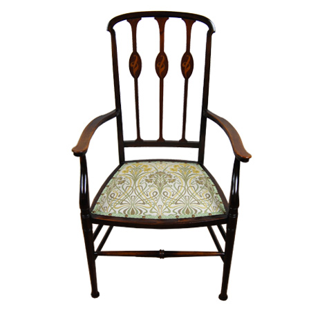 Art Nouveau inlaid elbow chair - The Sitting Place