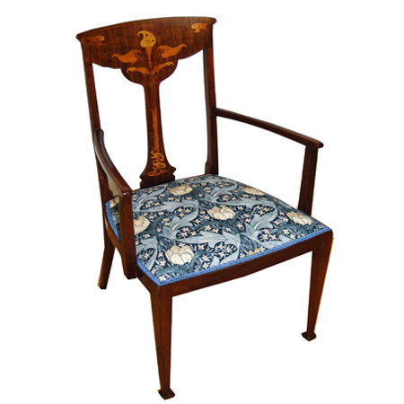 Art Nouveau chair inlaid with Calla lily - The Sitting Place