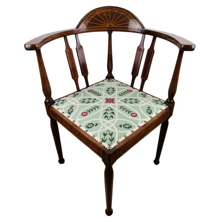 Edwardian inlaid corner chair - The Sitting Place
