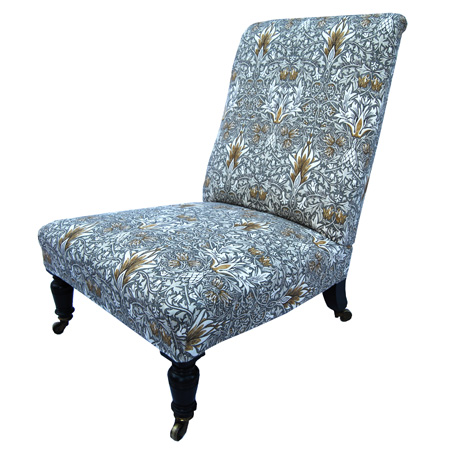 Victorian ebonised upholstered nursing chair by Gillow & Co - The Sitting Place