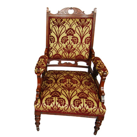 Late Victorian walnut fireside chair or armchair - The Sitting Place