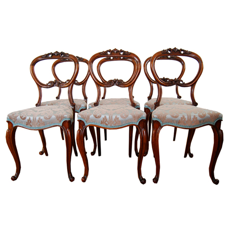 Victorian carved walnut dining chairs - The Sitting Place