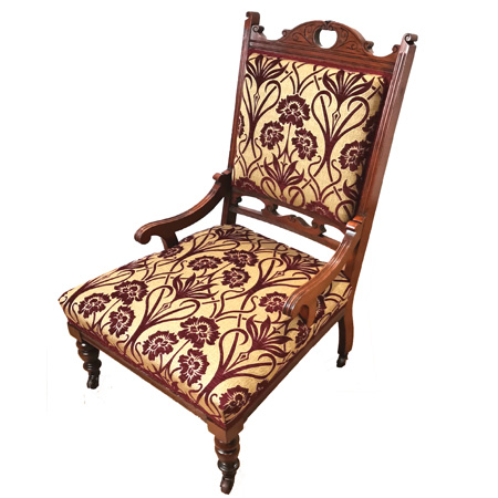 Late Victorian walnut ladies chair - The Sitting Place