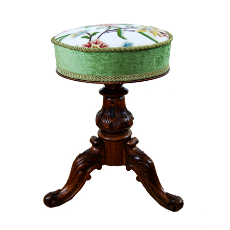 Victorian oak revolving piano stool - The Sitting Place