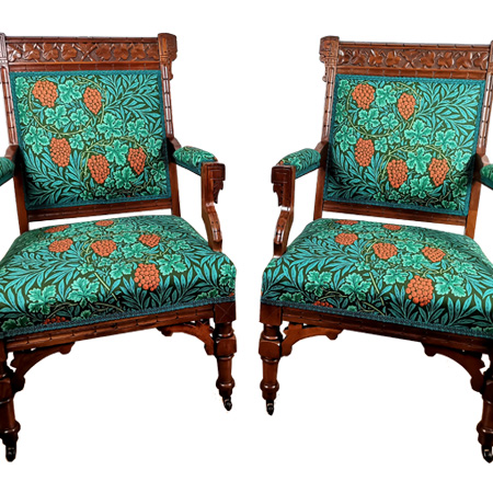 American Eastlake Style Arts & Crafts Armchairs - The Sitting Place