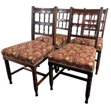 Bruce Talbert Design Gothic Carved Dining Chairs - The Sitting Place