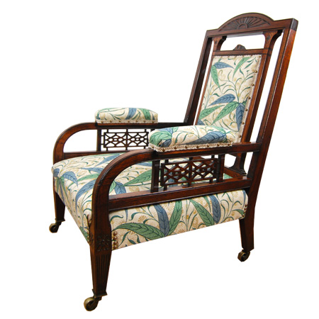 Anglo-Japanese upholstered chair in the style of Edward William Godwin - The Sitting Place