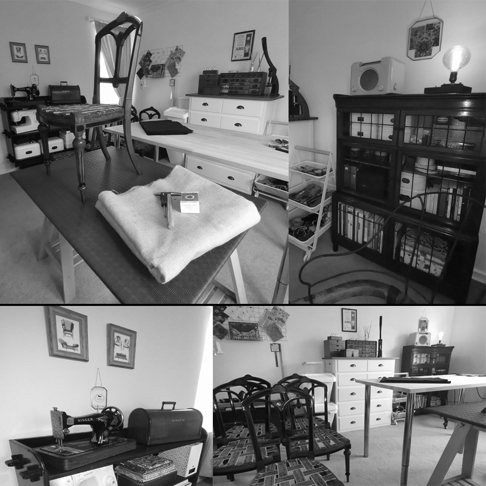 The workshop where The Sitting Place carries out the reupholstering process.